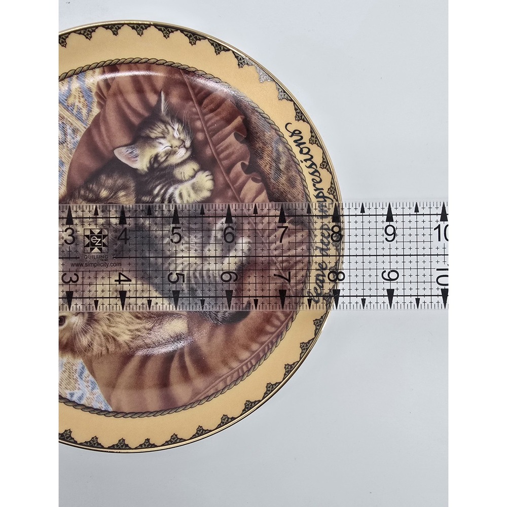 Vtg Bradford Exchange Cat Decor Plates "Sitting Pretty" Series 2-4 Kitten 8 In - Picture 8 of 8